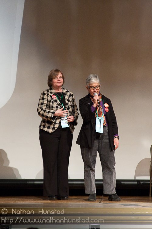 Diane Loeffler and Phyllis Kahn speak on behalf of Margaret Ande